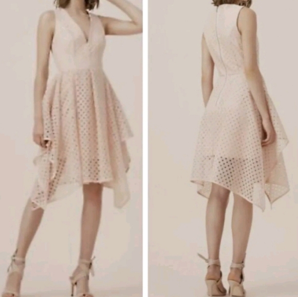 NWT Keepsake Last Dance Fit & Flare Eyelet Dress Size L Soft Peach New Year's - Picture 1 of 16